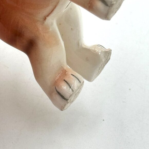 Vtg orange tabby statue standing kitten Cat Figurine Blue Eyes Japan - Picture 8 of 14